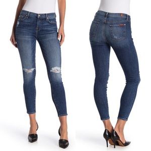 7 For All Mankind Jean 34 Ankle Skinny Blue Monday